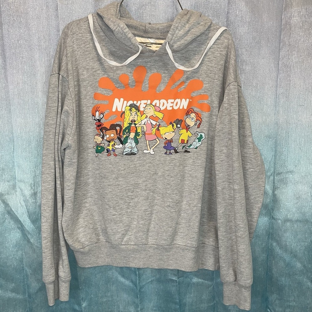 Nickelodeon Rugrats Hoodie Sweatshirt Gray graphic size Juniors XXL